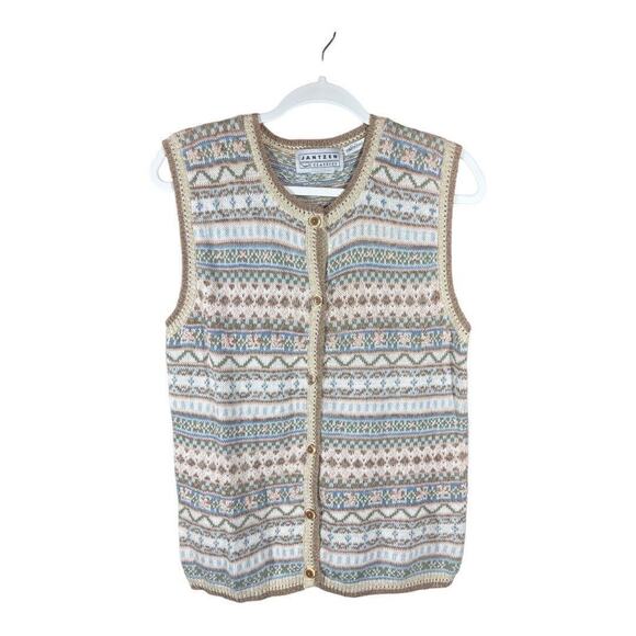 Jantzen Classics Vintage Womens Hand Embroidered Sweater Vest Grannycore M - Picture 1 of 7